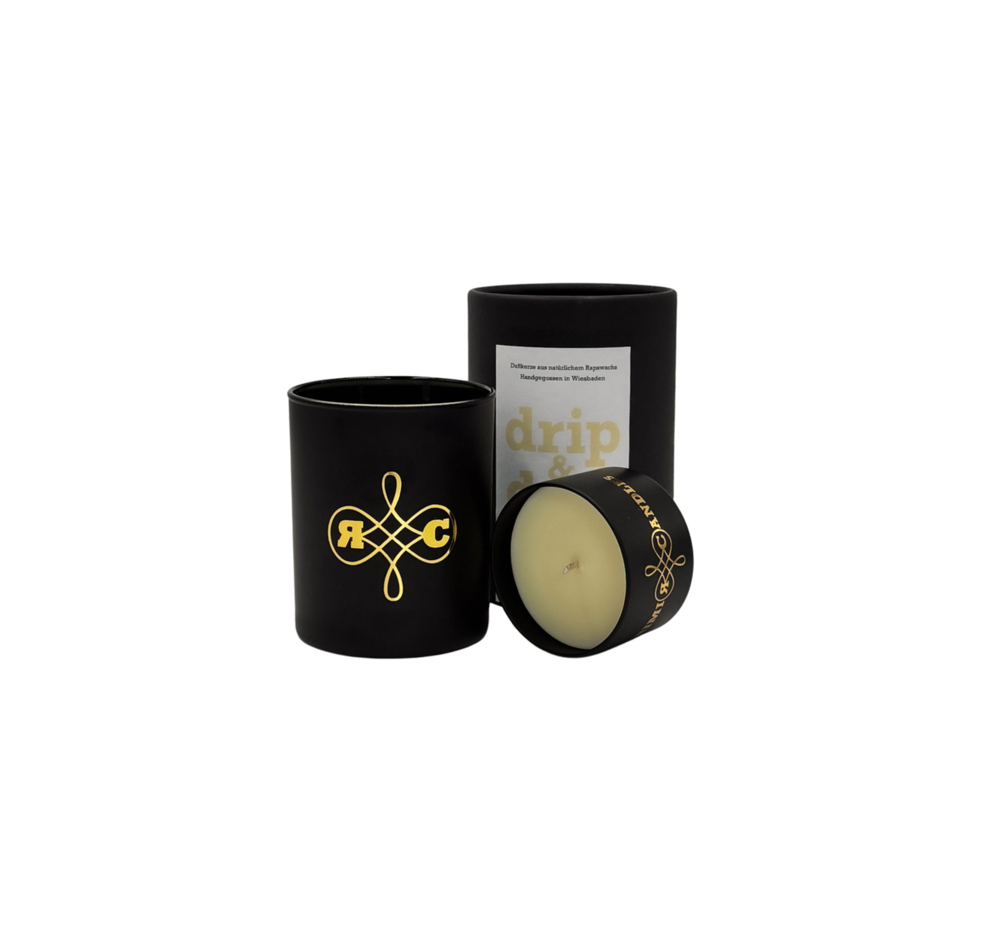 "Natürliche Drip Dust Kerze handgemacht in Deutschland"