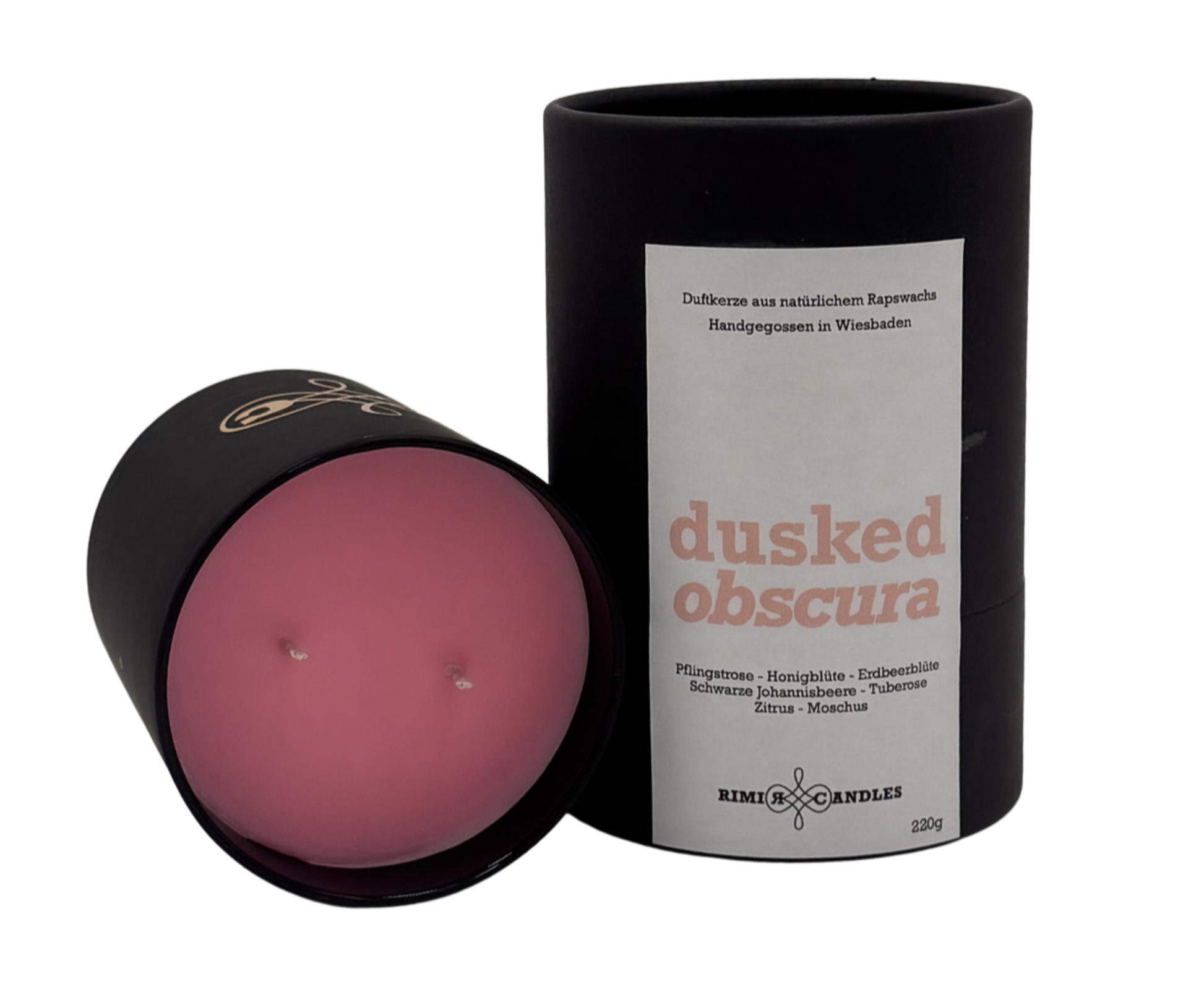 "Elegante Dusked Obscura Duftkerze in Schwarz-Gold"