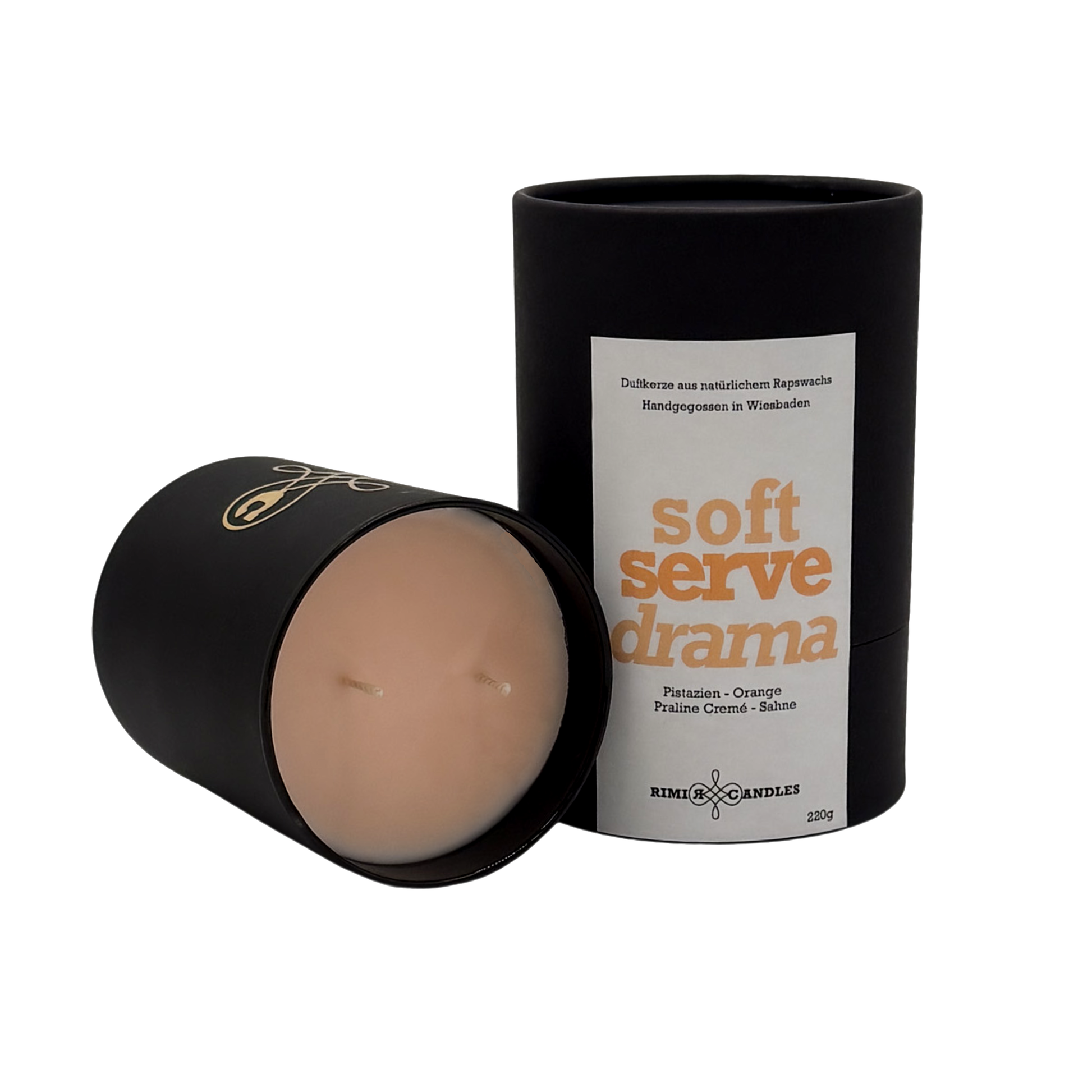 "Soft Serve Drama Duftkerze mit Vanille und Karamell Duft aus Rapswachs"