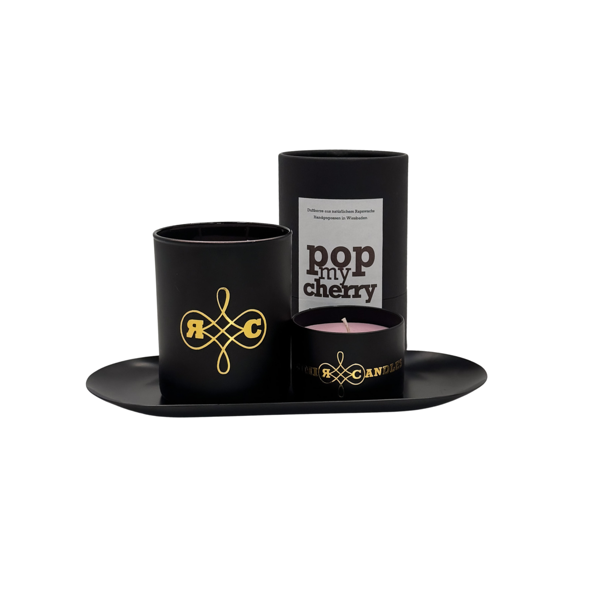"Pop My Cherry Duftkerze mit süßem Kirschduft aus Rapswachs"