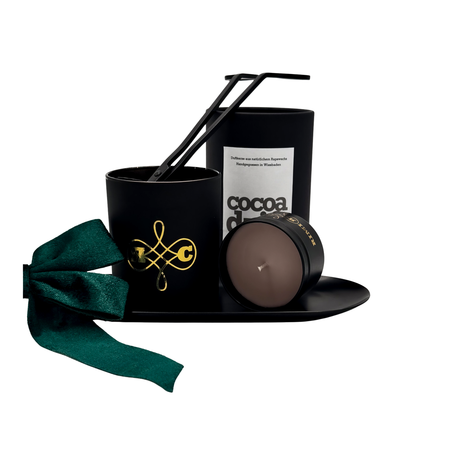 RIMI Candles – Cocoa Drift Kerze: warmes Kakao- und Brownie-Aroma mit Minze für luxuriöse Winterabende.