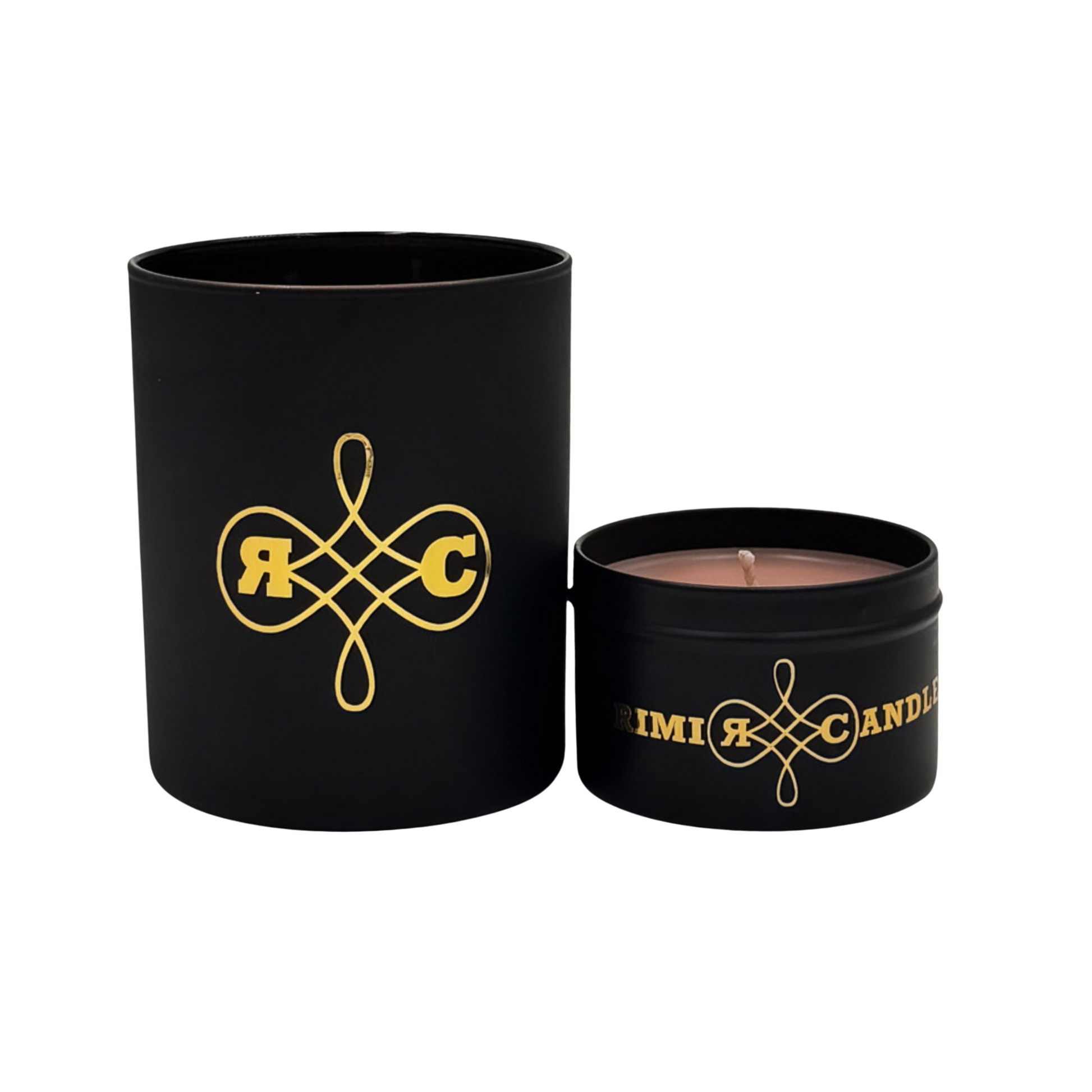 Ginger Glow – warme Winterkerze mit Lebkuchen, Marzipan und Gewürzen, mattschwarze Dose.