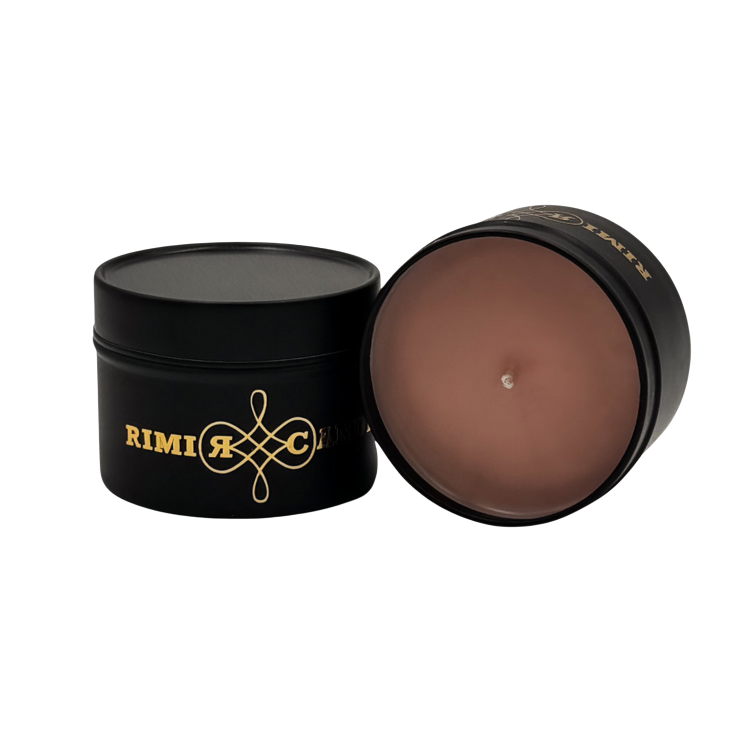 RIMI Candles Ginger Glow – Winterkerze in mattschwarzer Dose mit Lebkuchen- und Marzipanaroma.