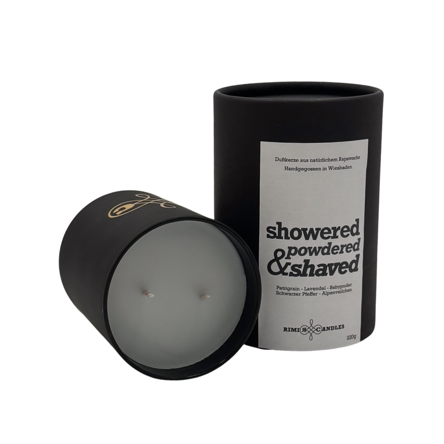 "Showered Powders Shaved frische Duftkerze aus Rapswachs"