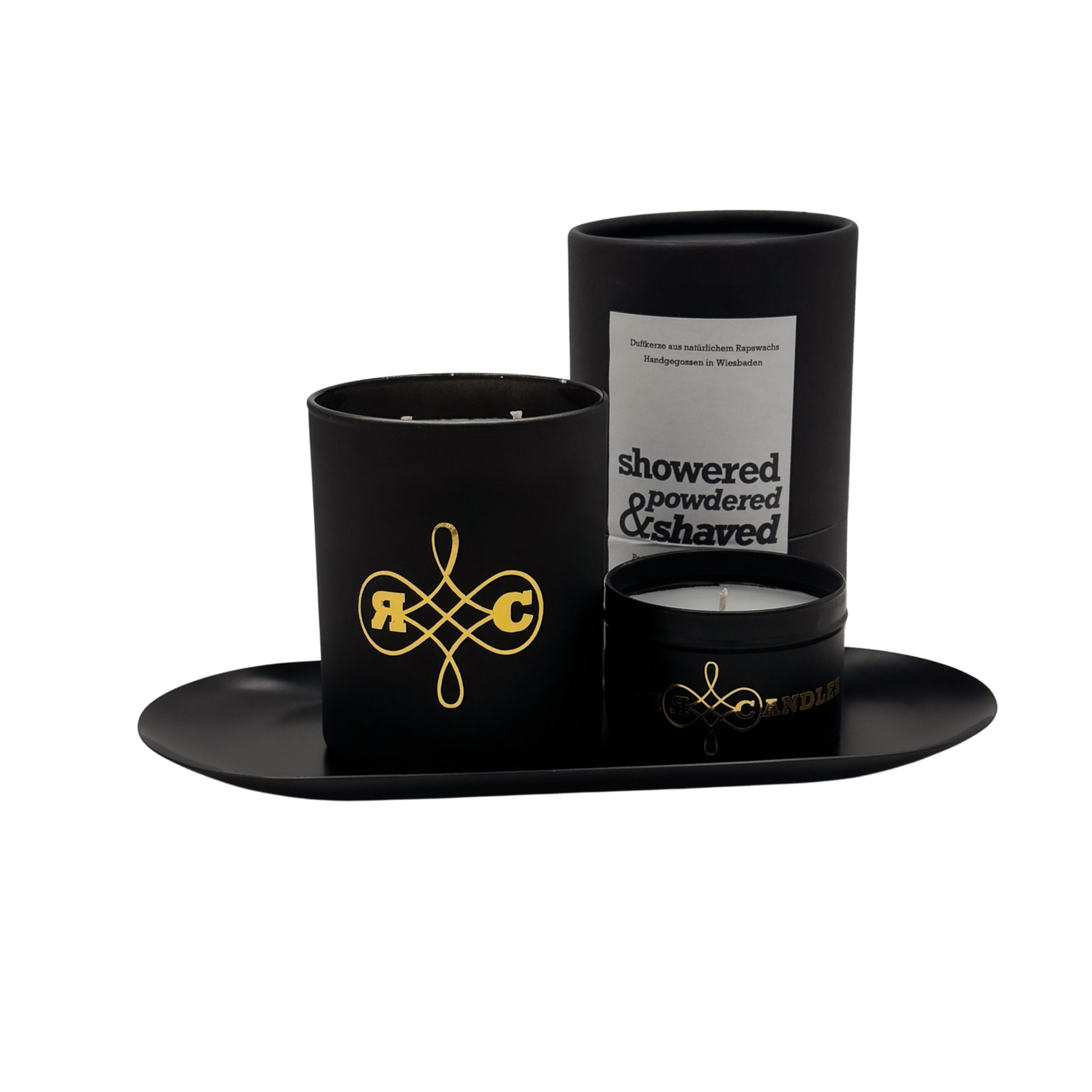 "Frische Premium Duftkerze mit Puder und Rasur Duft"