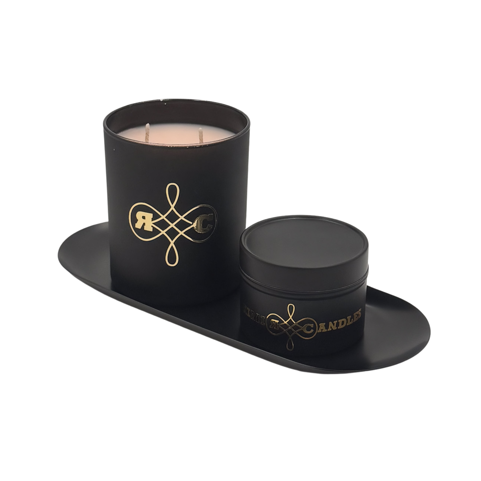 "Handgefertigte Premium Duftkerze Soft Serve Drama im schwarzen Glas"